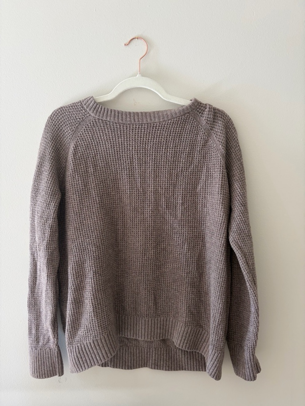 Old Navy Women's Waffle Knit Scoop Sweater - Taupe Gray